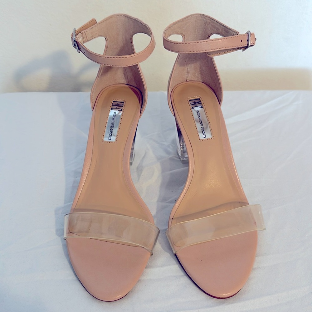 INC Kivah Clear Ankle Strap Heels Size 7